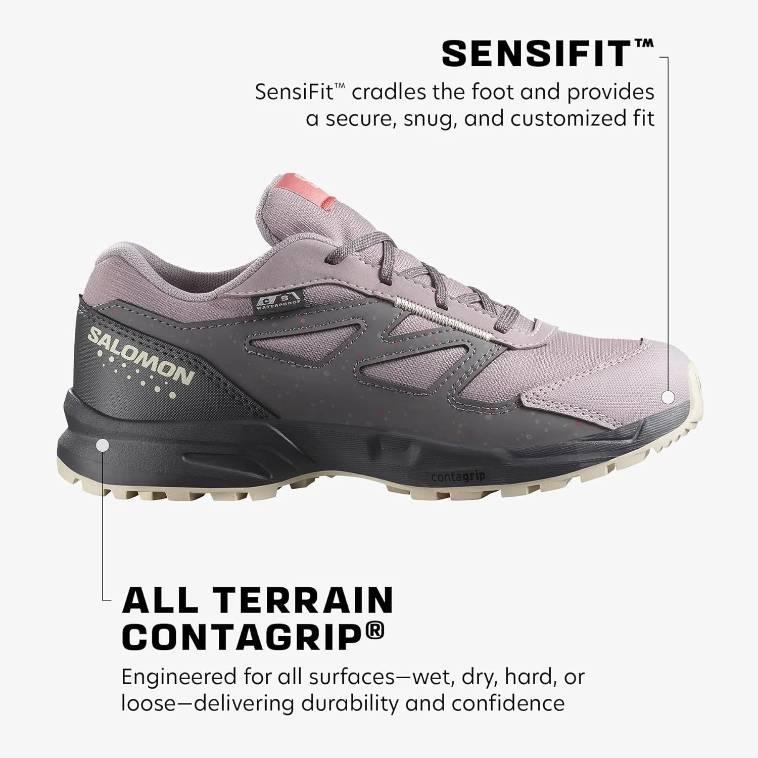 Salomon Unisex Junior Outway Climasalomon Waterproof Trail Shoes for Kids