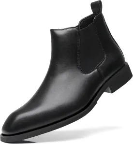 SANNAX Men's Chelsea Boots Classic Business Leather Shoes Casual Dress Ankle Boot