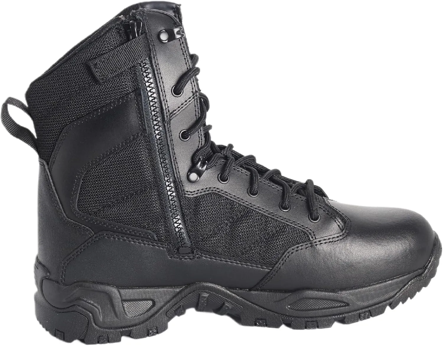 Smith & Wesson Men's Scout Hot Weather Polishable Toe Military Tactical Boots Side Ziper Work Combat Trooper Leather Boots (6-8 Inches)