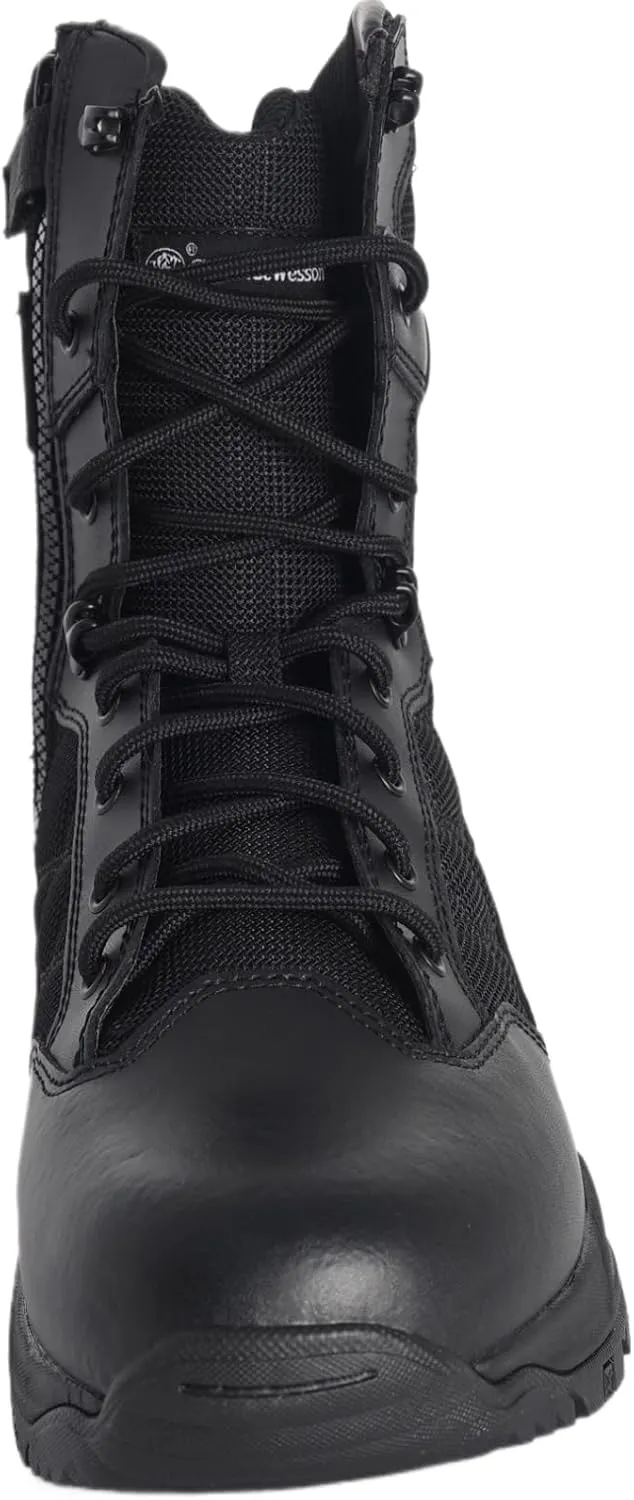 Smith & Wesson Men's Scout Hot Weather Polishable Toe Military Tactical Boots Side Ziper Work Combat Trooper Leather Boots (6-8 Inches)