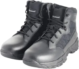 Smith & Wesson Men's Scout Hot Weather Polishable Toe Military Tactical Boots Side Ziper Work Combat Trooper Leather Boots (6-8 Inches)