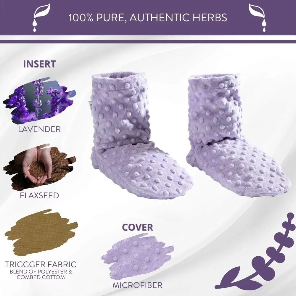 Sonoma Lavender Spa Booties, Microwavable Heated Slippers, Luxury Herbal Booties, Herbal Aromatherapy Foot Warmer