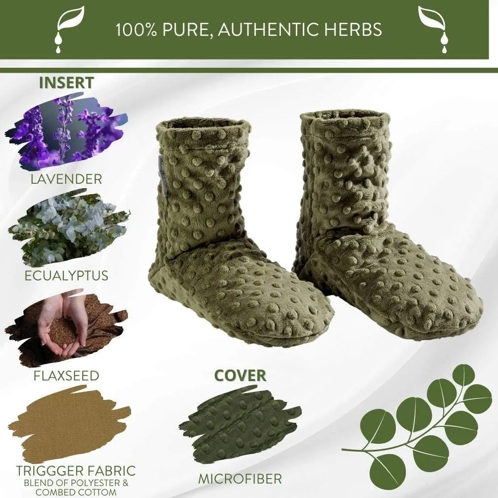 Sonoma Lavender Spa Booties, Microwavable Heated Slippers, Luxury Herbal Booties, Herbal Aromatherapy Foot Warmer