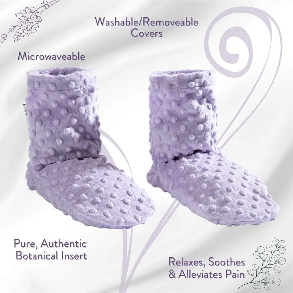 Sonoma Lavender Spa Booties, Microwavable Heated Slippers, Luxury Herbal Booties, Herbal Aromatherapy Foot Warmer