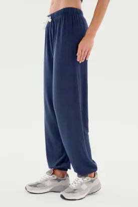 Splits59 Andie Warm Up Oversized Sweatpants in Navy