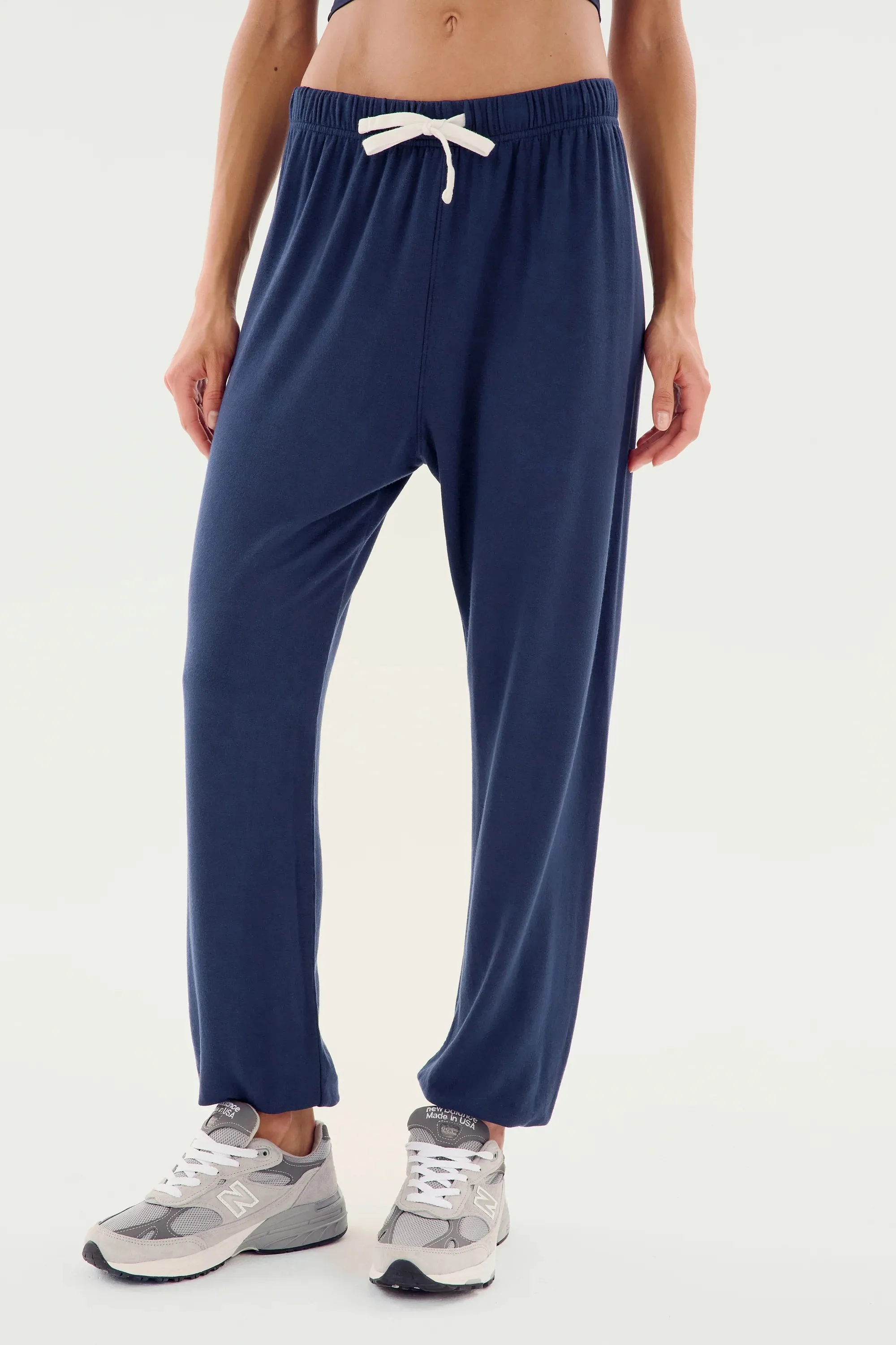 Splits59 Andie Warm Up Oversized Sweatpants in Navy
