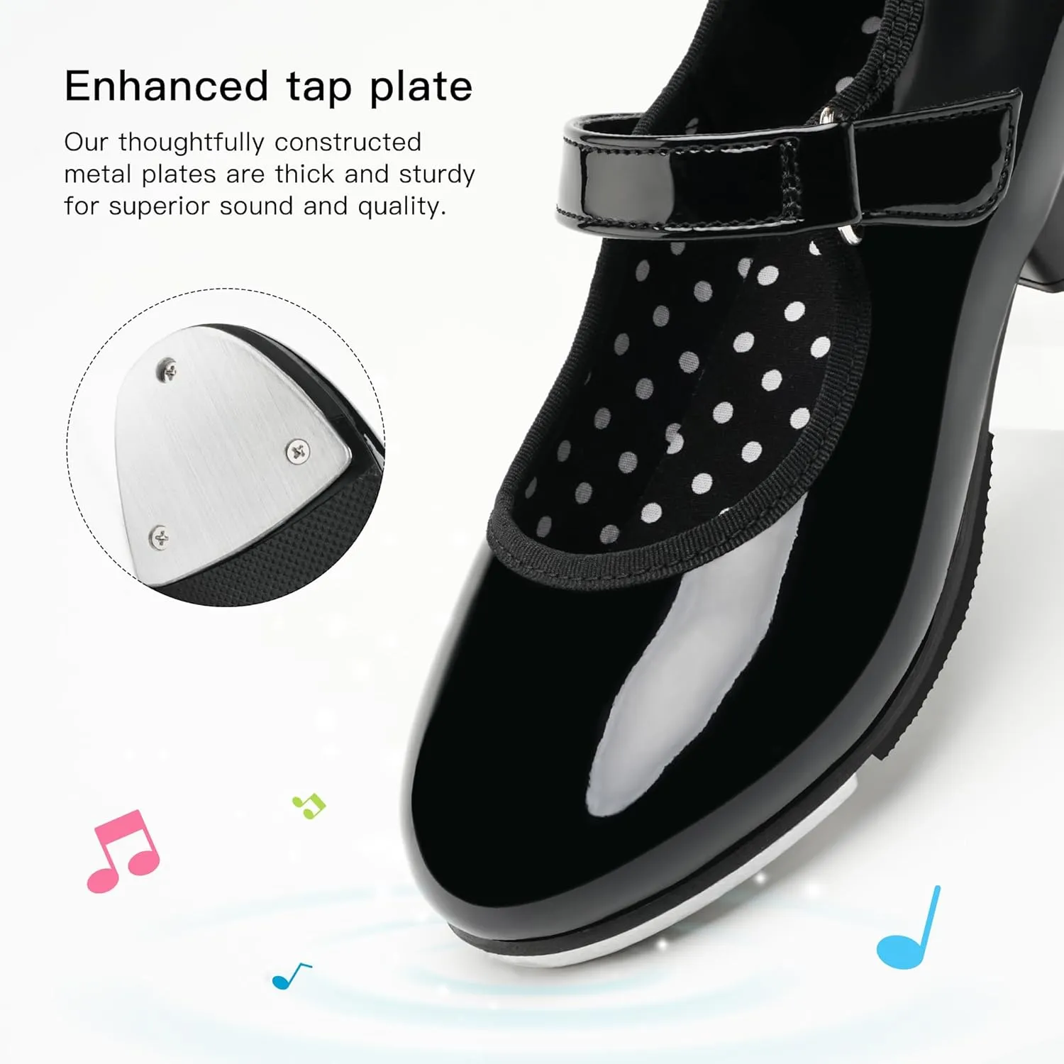 Stelle Tap Shoes for Girls Boys Patent Leather Detachable Bow Dance Shoes(Toddler/Little Kid/Big Kid)