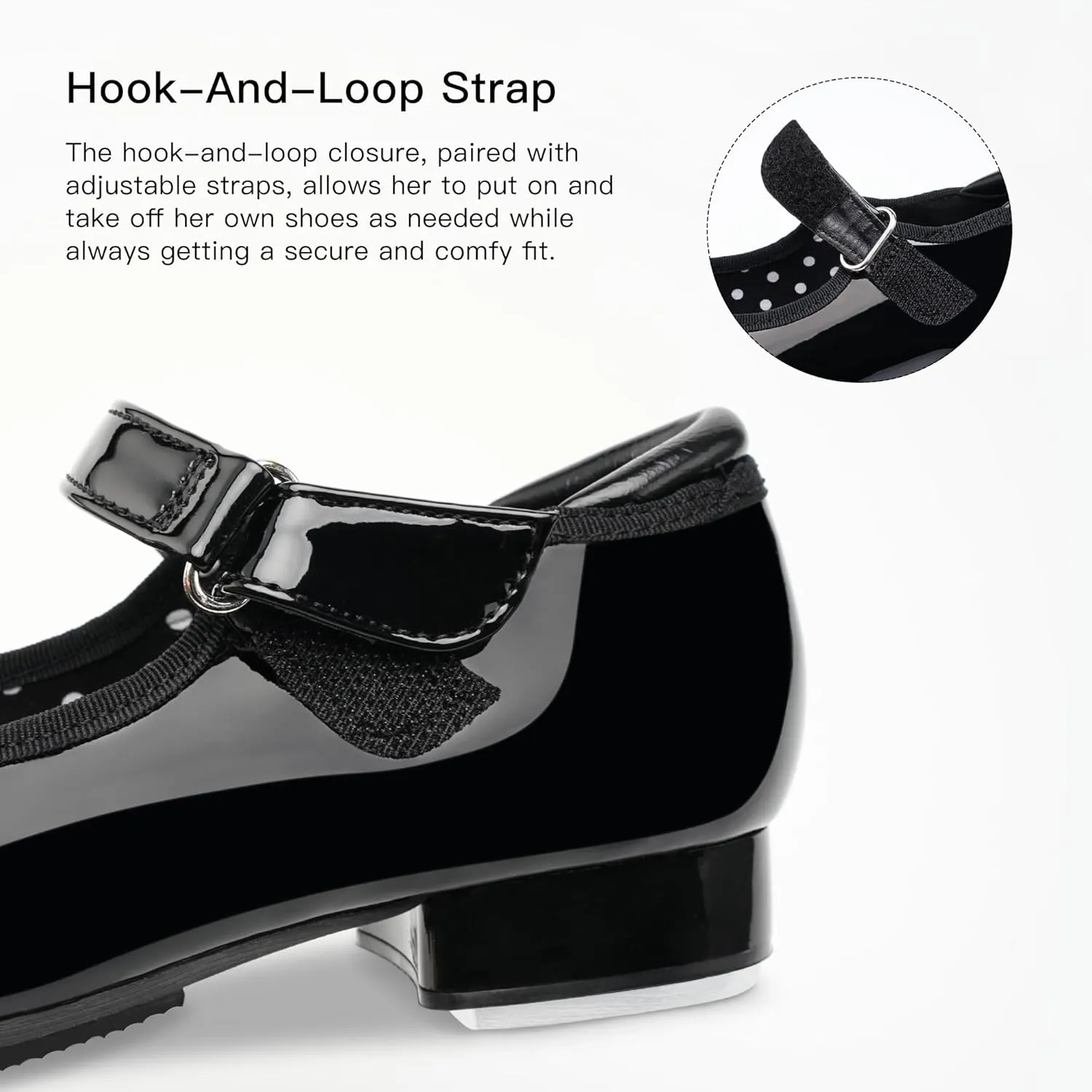 Stelle Tap Shoes for Girls Boys Patent Leather Detachable Bow Dance Shoes(Toddler/Little Kid/Big Kid)