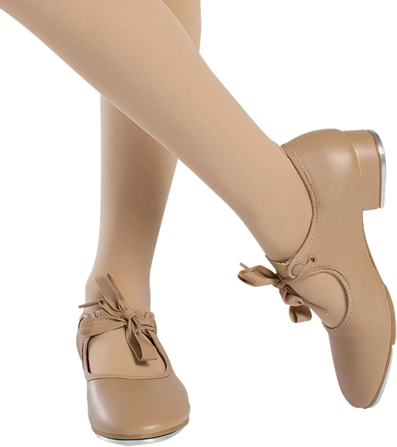 Tyette Vegan Tap Shoes for Beginners, Elastic Snaps, Flexible Sole, Aluminum Taps - TA35 Val - TA36 Valiant