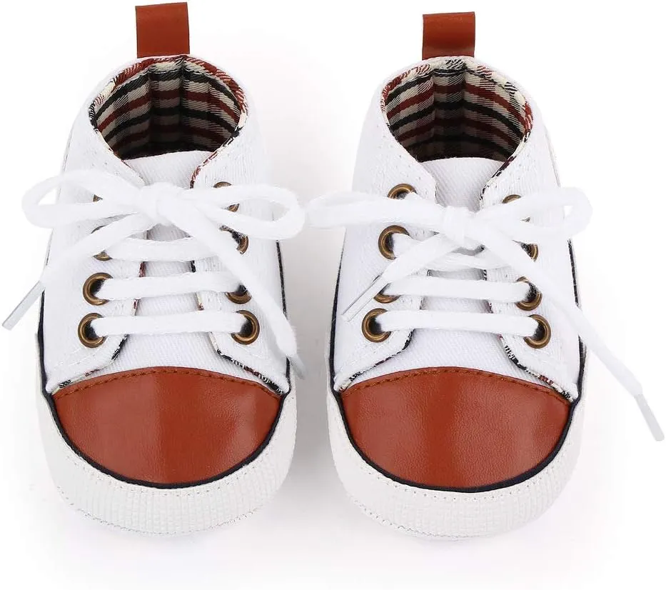 Unisex Baby Girls Boys Canvas High-top Shoes, Newborn Infant Anti-Slip Soft Sole Frist Walking Breathable Sneakers