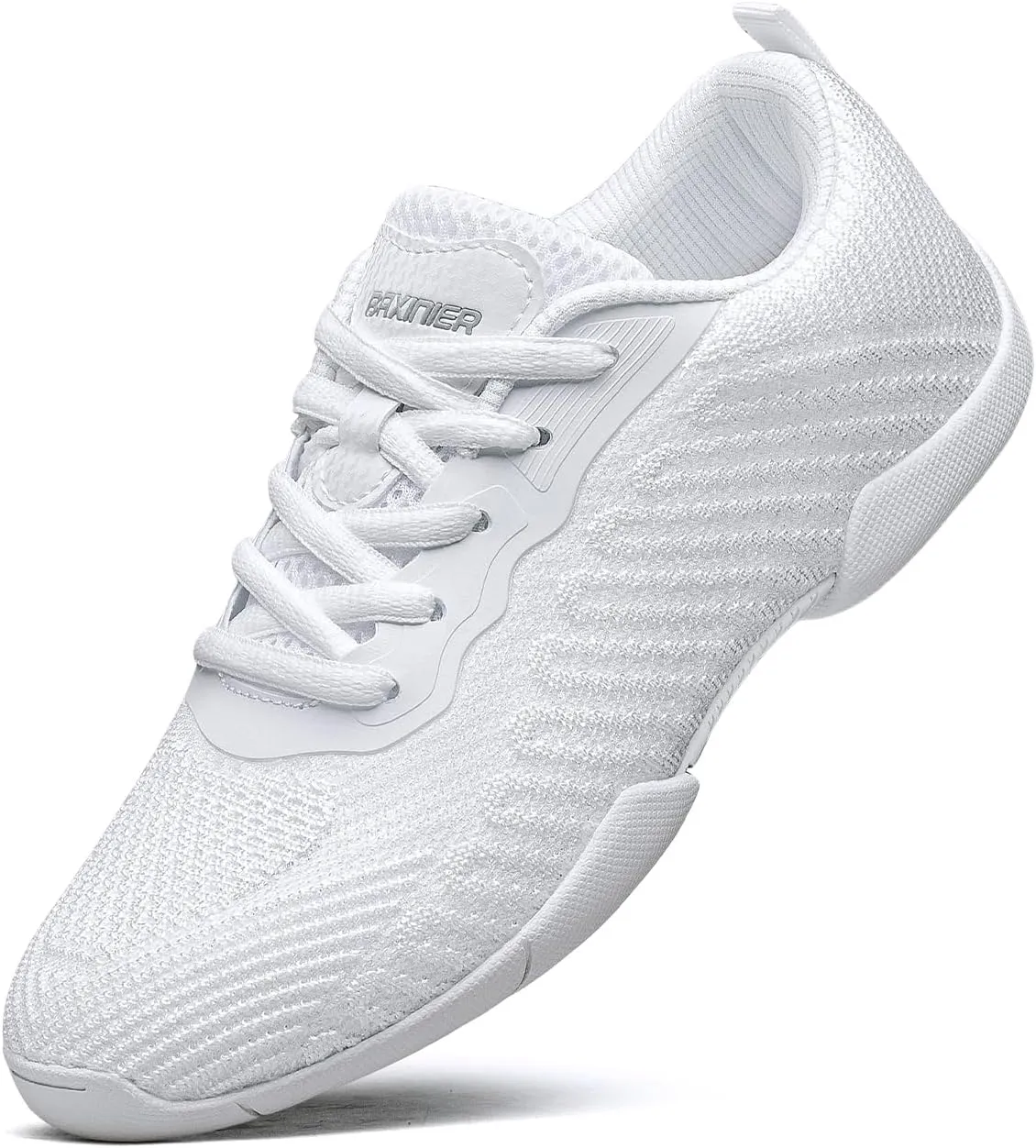 White Cheer Shoes for Girls Youth Cheer Competition Dance Sneakers Breathable Athletic Training Tennis