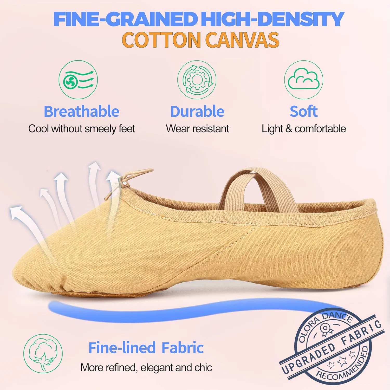 Women's Ballet Shoes Canvas Dance Slippers Yoga Practice Shoes for Girls/Adults