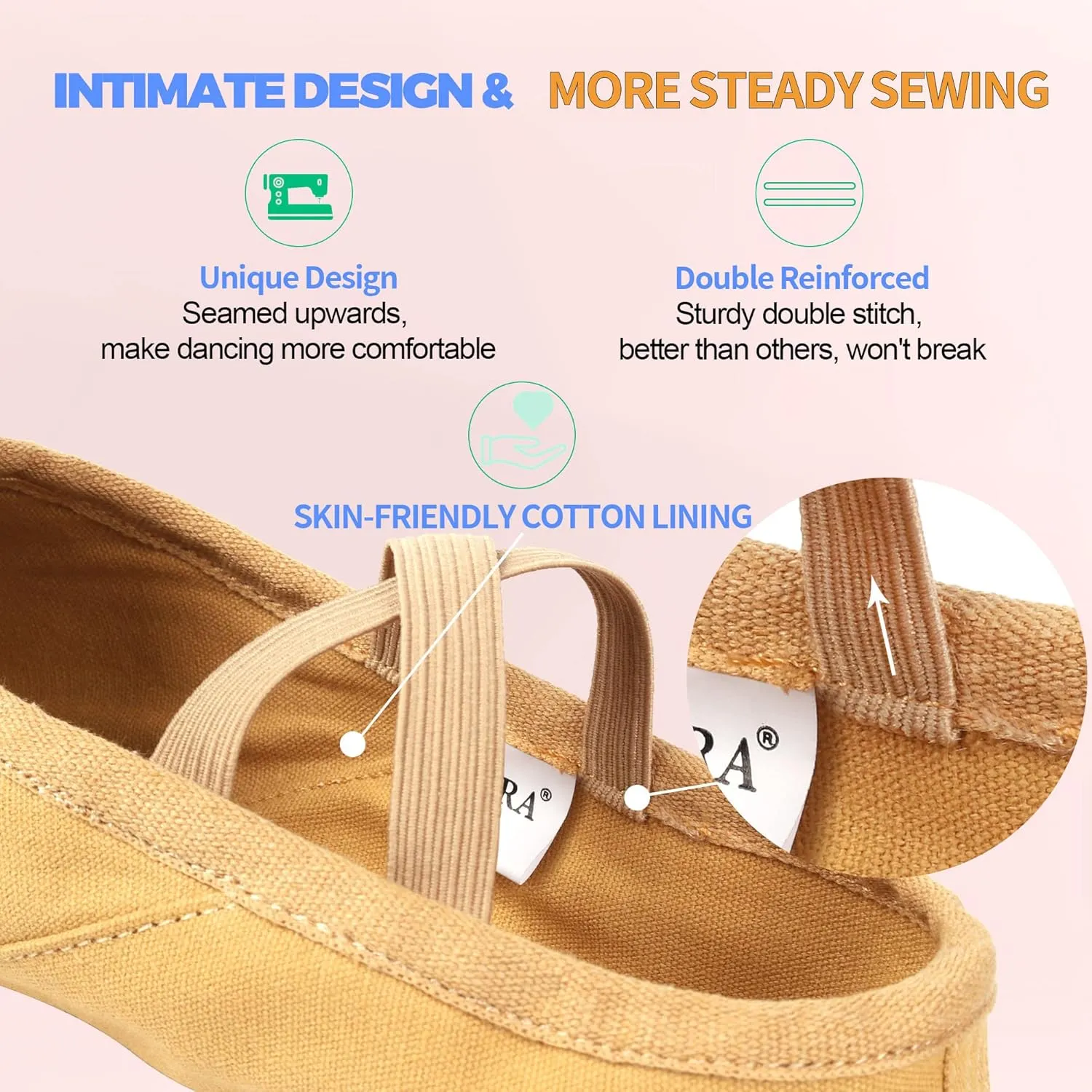 Women's Ballet Shoes Canvas Dance Slippers Yoga Practice Shoes for Girls/Adults