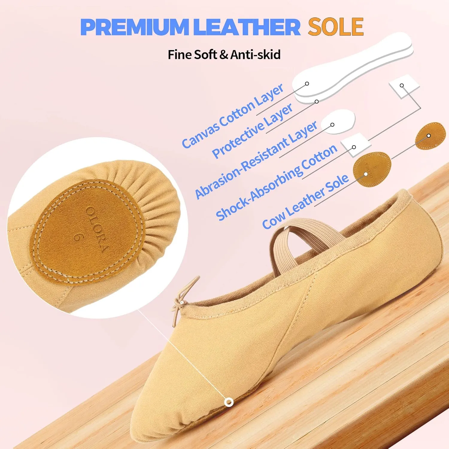 Women's Ballet Shoes Canvas Dance Slippers Yoga Practice Shoes for Girls/Adults