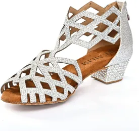 Women's Ballroom Rhinestone Dance Shoes, Latin Salsa Bachata Practice Performance Dancer Shoes